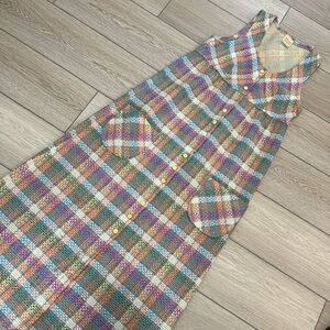 Vintage Barclay Square Tweed Button Front Dress